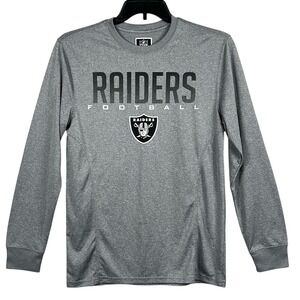 NFL Las Vegas Raiders Football Graphic Long Sleeve‎ Shirt Mens Size Small Grey
